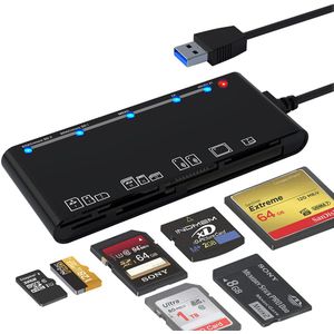 USB 3.0-kaartlezer, 7-in-1-geheugenkaartlezer, USB 3.0 (5 Gbps)