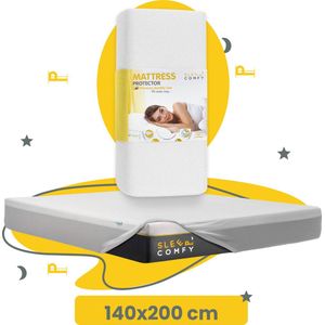 Sleep Comfy - Waterdicht Matrasbeschermer | 140x200 cm - 30 dagen Proefslapen - Moltons - Hoeslakenbadstof - Antibacteriëel - Rondom Elastiek - Wit - Waterdichte Matras Beschermer - Incontinentie Matrasbeschermer