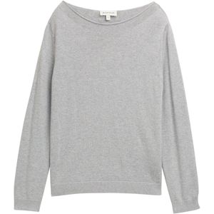 Tom Tailor - Gebreide Trui - Medium Silver Grey Melange - Met Boothals