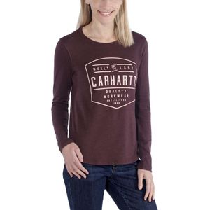 Carhartt Lockhart Graphic Fudge Heather Long Sleeve Shirt Dames S