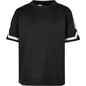Urban Classics - Oversized Stripes Mesh Kinder T-shirt - Kids 134/140 - Zwart