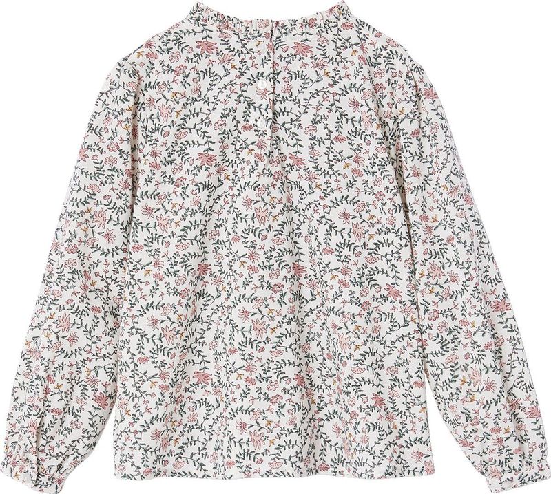Vertbaudet Blouse met hoge kraag met bloemenprint meisjes