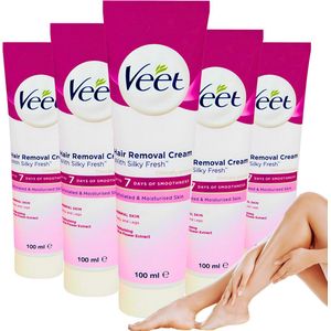 Veet Ontharingscreme - Normale Huid - 5 Stuks - Ontharingscreme Intieme Delen - Bikinilijn & Benen en Lichaam - Ontharing - Hair Removal Cream