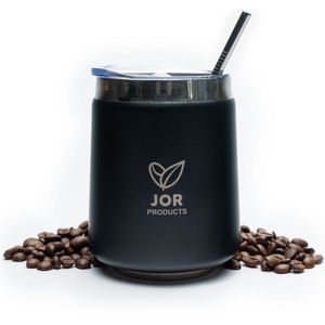 JOR Products® Thermosfles - Koffiezetapparaat - Koffiebonen - Thermoskan - Rietjes - Camping - Reizen - Travel Mug - Espresso - Thee