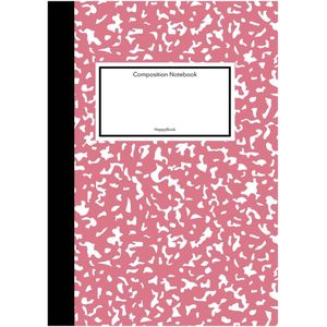 HappyBook - Notitieboek - Klassiek - Roze - Lijntjes - Softcover Notitieboek - Boekenlegger - Werk - Studie - School - Dagboek - Elastiek - Composition notebook - Schrijven - Zakelijk schrijven - Notities opschrijven - Business boek - Vergadering