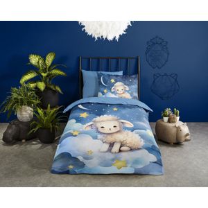 Pure - Sheepy - Kinderdekbedovertrek - Blauw - Microfiber