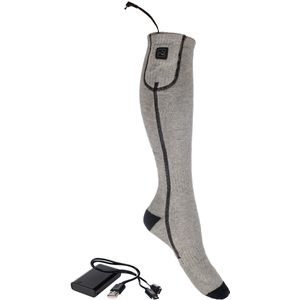 HKM Sokken met verwarming - Keep Warm - maat 35-38 grijs/zwart (geleverd zonder powerbank)