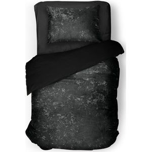 Eleganzzz - Dekbedovertrek - Crushed Velvet - Zwart - 140x200/220cm - 100% Velvet