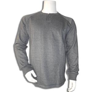 RIXIP Bamboe sweater Henley grijs maat L