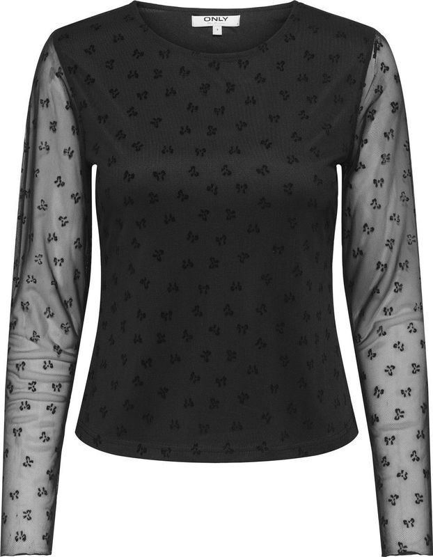 Onlsiena - Top - Lange Mouwen - O-hals - Regular Fit - Mesh Details