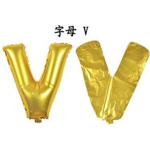 ballon - 100 cm - goud - letter - V