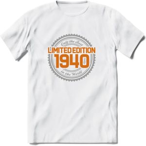 1940 Limited Edition Ring T-Shirt | Zilver - Goud | Grappig Verjaardag en Feest Cadeau Shirt | Dames - Heren - Unisex | Tshirt Kleding Kado | - Wit - 3XL