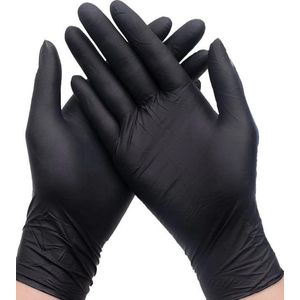 Zwarte latex handschoenen 100 stuks maat Medium