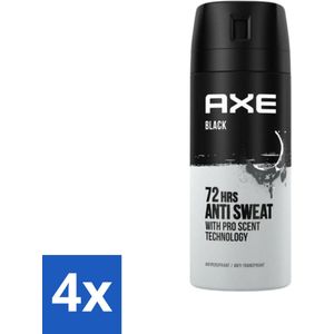 Axe Anti-Transpirant Spray Black 150 ml - Voordeelverpakking - 4 stuks