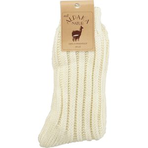 Alpaca wollen sokken – weldadige luxe – 2 paar – natuurkleur en bruin – maat 47/50