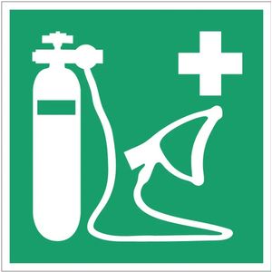 Zuurstoffles bord – E028 - Dibond - 30 x 30 cm