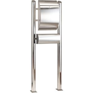 ApexArte® Brievenbus Op Paal - Zilver