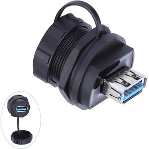 Dubbele USB 3.0-montageconnector PA66 Waterdichte USB 3.0 connector Opladeraansluiting voor mobiele telefoon, auto harde schijf - Waterdichte USB-connector