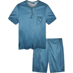 Heren Katoenen Pyjama 979 Shortama XL Groen