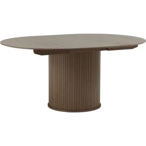 Eettafel Rond Donkerbruin - Uitschuifbaar - Ø120-167cm - Nola - Giga Living