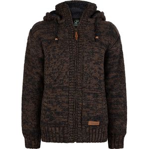 Gebreid Wollen Heren/Uni Vest van Schapenwol met Teddy Fleece voering en afneembare capuchon - SHAKALOHA - M Chamonix ZH AntraChoco M