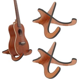 2 stuks houten ukelele standaard voor mandoline, viool en kleinere apparaten (niet geschikt voor gitaar)