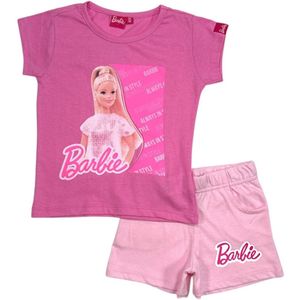 Barbie always in style shortama/pyjama katoen roze maat 110