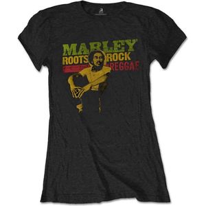 Bob Marley Dames Tshirt -S- Roots, Rock, Reggae Zwart