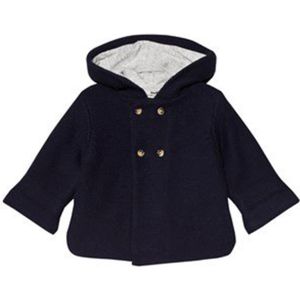 Leissa gebreide baby jas met capuchon 12 mnd navy