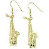 Oorbellen - Saxofoon - Goudkleurig - Metaal