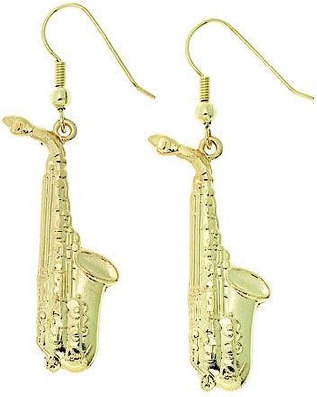 Oorbellen - Saxofoon - Goudkleurig - Metaal