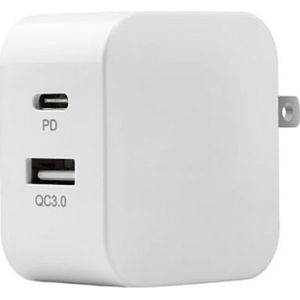 DUO Snellader Reisstekker USB en USB C 20W USA - Reisstekker voor Amerika - USB en USB-C stekker voor VS - Reisstekker Mexico - Reisstekker Canada - Reisstekker Curaçao - Reisstekker Aruba - Reisstekker Bonaire - 1 stuk - Wit