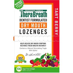 TheraBreath Dry Mouth Mint Lozenges - Pastilles tegen een droge mond en een vieze mondsmaak - 100 stuks - Tart Berry