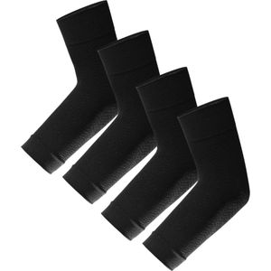 U Fit One Arm Sleeve - 4 Stuks - Compressie Arm Mouwen- Elleboog - Zweetabsorberend - Zwart