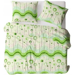 Kora Beddengoed 160x200 Snoepjes Groen - 100% Katoen, Knopen
