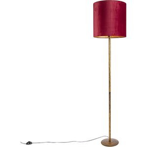 QAZQA - Klassieke Vloerlamp | Staande Lamp - 1 lichts - H 1790 mm - Rood - Woonkamer | Slaapkamer | Keuken