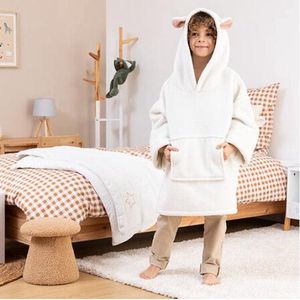Hoodie deken - snuggle - kind - schaap - one size - tm 10 jaar -cadeauverpakking