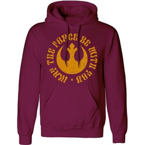 Uniseks Hoodie Star Wars May The Force Be With You Bordeaux - M