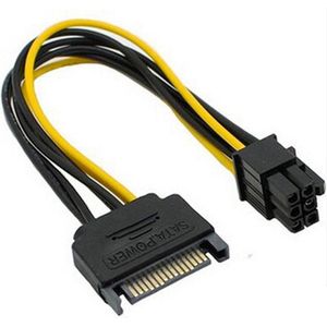 15-Pin Male SATA to 6-Pin Pcie video card Power kabel