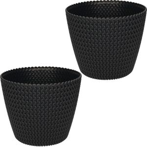 Prosperplast - Splofy - Plantenpot - Antraciet Grijs - Kunststof - 2 Stuks