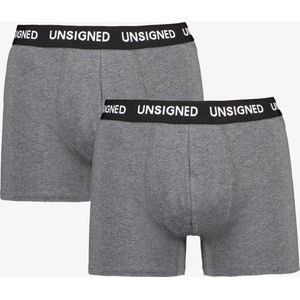 Unsigned heren boxershorts 2-pack - Grijs - Maat S