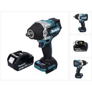 Makita DTW 700 F1 accu slagmoersleutel 18 V 700 Nm 1/2"" XPT Borstelloos + 1x oplaadbare accu 3.0 Ah - zonder oplader