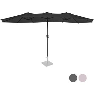 VONROC Premium Parasol Iseo - 460x270cm – Dubbele parasol – Duurzaam - UV werend doek - Antraciet/Zwart – Incl. beschermhoes