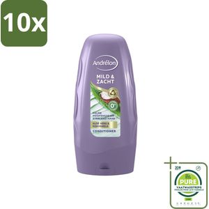 10 x Andrélon - Mild & Zacht - Conditioner - 250 ml - Grootverpakking - Haar Conditioner - Milde Conditioner - Gevoelige Hoofdhuid - Droge Hoofdhuid - Aloë Vera