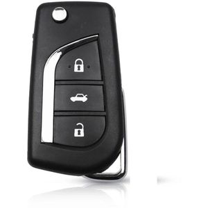 XEOD Autosleutelbehuizing - sleutelbehuizing auto - sleutel - Autosleutel 3 knops geschikt voor Toyota Aygo / Peugeot 108 / Citroen C1 - Toy48