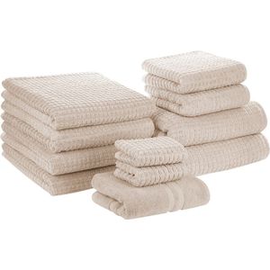 Beliani ATAI - Handdoek set - Beige - Katoen