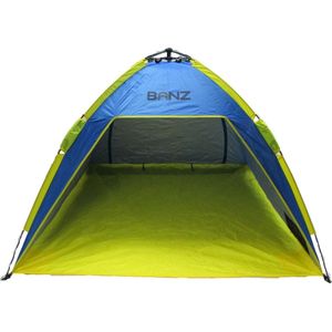 Banz - UV Shelter - UPF50+ Strandtent - Groot - Blauw/geel - maat Onesize