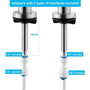 Inklapbare kraan voor omgekeerde osmose en waterfilter met 1/4 inch en 3/8 inch aansluiting - 360° draaibaar ontwerp met mat finish waterfilter kraan