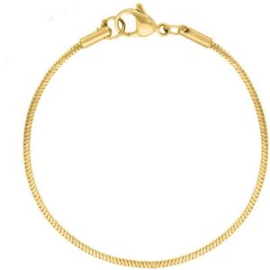 Armband - snake -18 cm - rond - goud kleurig - minimalistisch - rvs - stainless steel - verkleurt niet