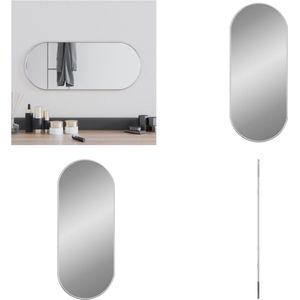 vidaXL Wandspiegel 60x25 cm ovaal zilverkleurig - Spiegel - Spiegels - Wandspiegel - Muurspiegel